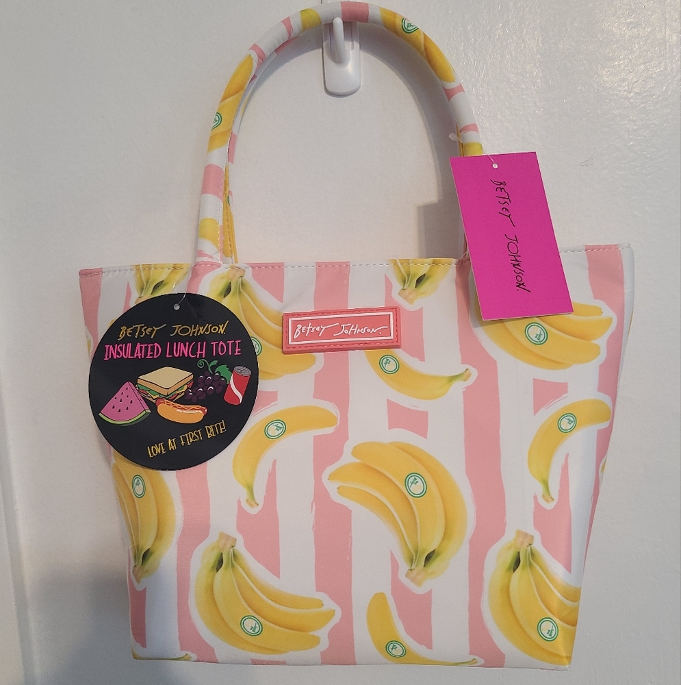 Pink and Yellow Banana Lunch Tote | Betsey Johnson